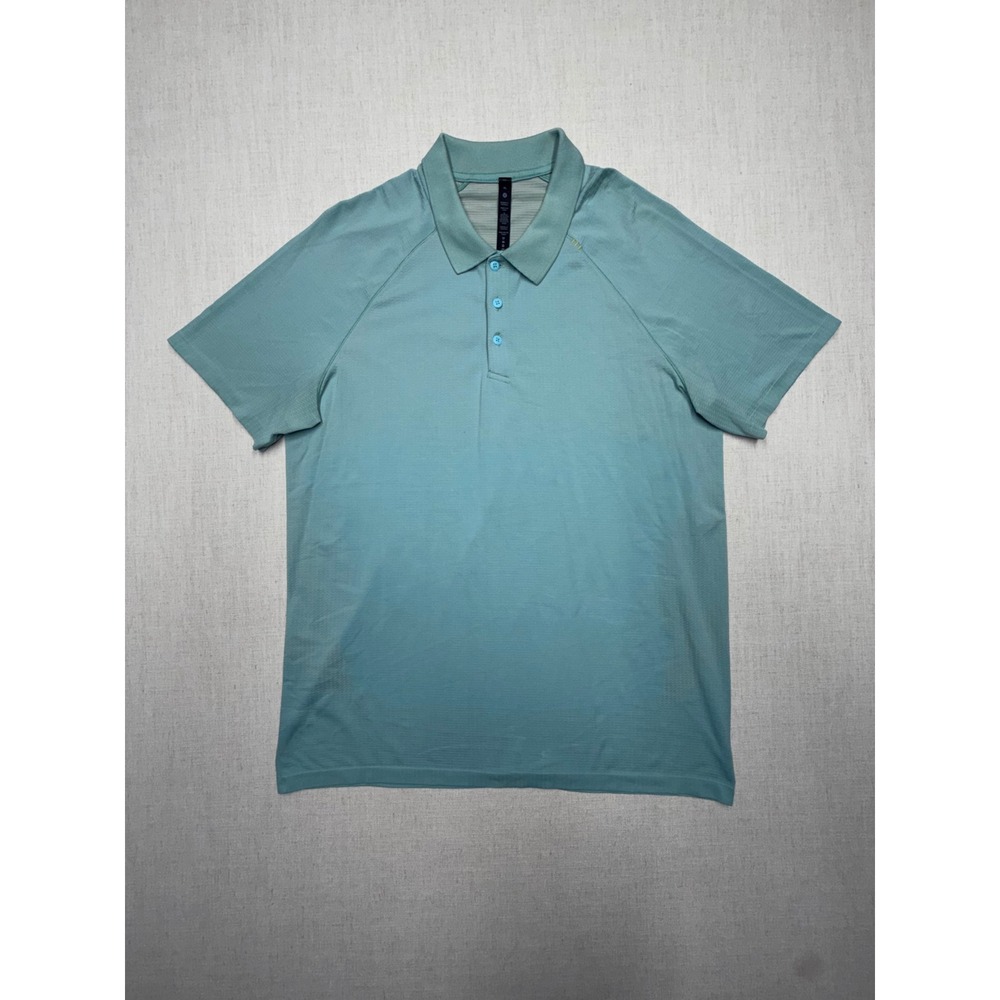 Lululemon Metal Vent Tech Polo 2.0 Teal Blue Heather Mens XL Short Sleeve Golf